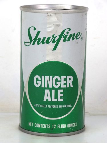 1969 Shurfine Ginger Ale Northlake Illinois 12oz Ring Top Can 