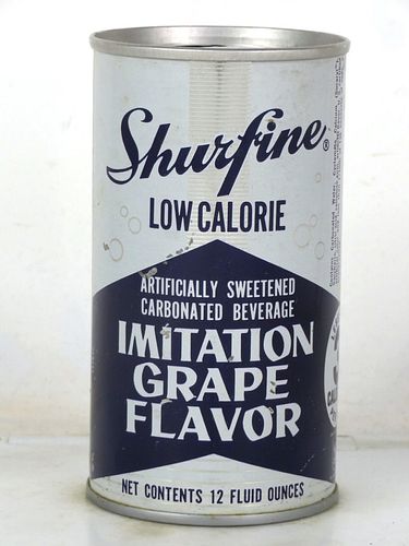 1968 Shurfine Grape Soda Northlake Illinois 12oz Ring Top Can 