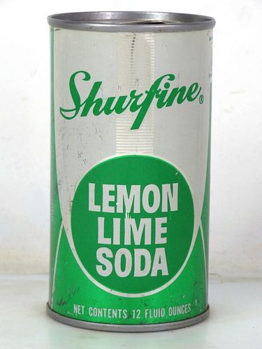 1968 Shurfine Lemon Lime Soda Northlake Illinois 12oz Juice Top Can 