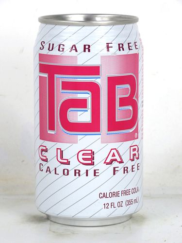 1992 Tab Clear Cola 12oz Can 12oz Bank Top Can 