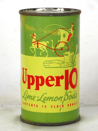 1960 Upper 10 Lime-Lemon Soda Ft. Worth Texas 12oz Flat Top Can 