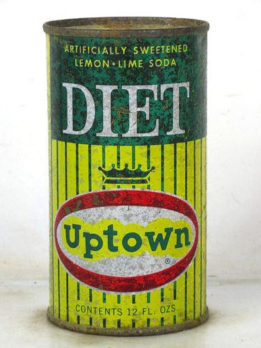 1960 Uptown Diet Lemon Lime Soda Graf Milwaukee 12oz Flat Top Can 