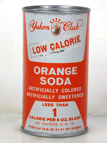 1967 Yukon Club Diet Orange Soda A&P Tea New York 12oz Flat Top Can 