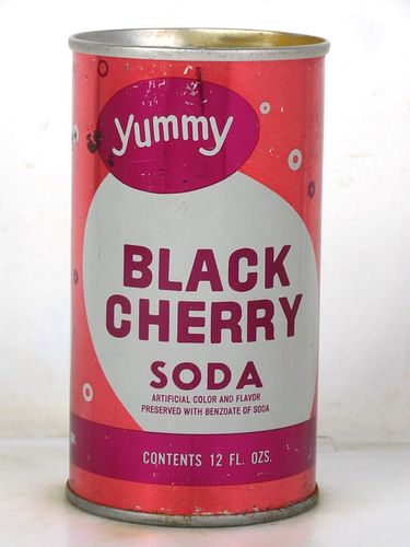 1971 Yummy Black Cherry Soda Melrose Park Illinois 12oz Ring Top Can 