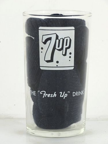 1960 7up ("Fresh Up" White) 4¼ Inch Tall ACL Drinking Glass 