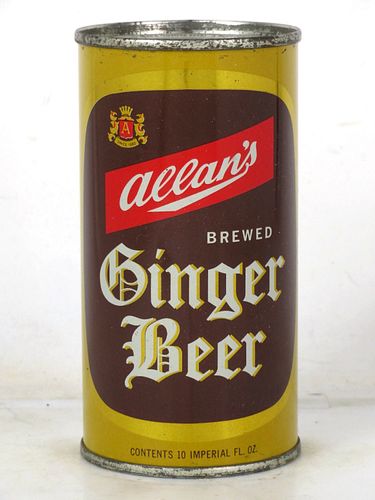 1965 Allan's Ginger Beer Montreal Canada 10oz Flat Top Can 
