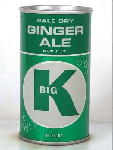 1966 Big K Ginger Ale Cincinnati Ohio 12oz Fan Tab Can 