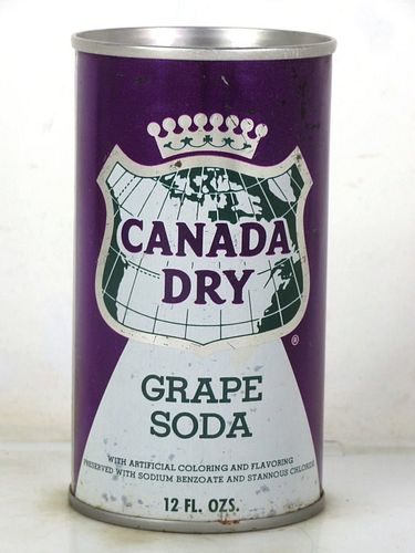 1969 Canada Dry Grape Soda Englewood Colorado 12oz Ring Top Can 