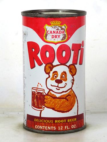 1962 Canada Dry Rooti Root Beer Berkeley California 12oz Flat Top Can 