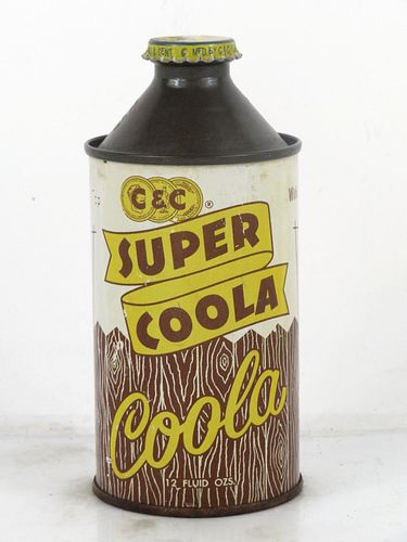 1959 Cantrell & Cochrane C&C Super Coola 12oz Cone Top Can Chicago Illinois