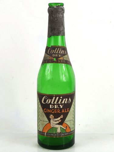 1935 Collins Dry Ginger Ale Cincinnati Ohio 12oz Bottle 