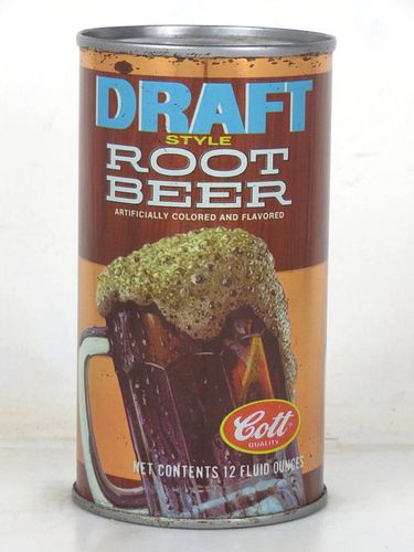 1973 Cott Draft Root Beer 12oz Flat Top Can New Haven Connecticut 