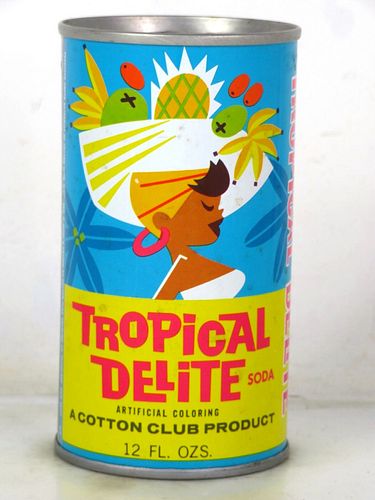 1973 Cotton Club Tropical Delite Soda Cleveland Ohio 12oz Ring Top Can 