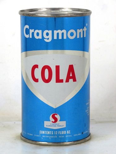 1963 Cragmont Cola Safeway Oakland California 12oz Flat Top Can 