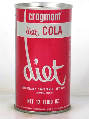 1969 Cragmont Diet Cola Oakland California 12oz Ring Top Can 