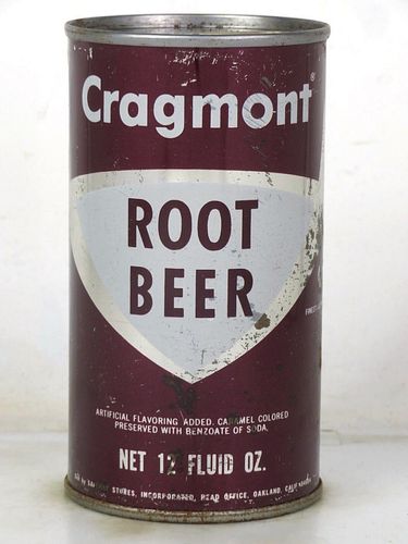 1967 Cragmont Root Beer Oakland California 12oz Juice Top Can 