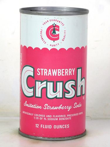 1970 Crush Strawberry Soda Redford Michigan 12oz Juice Top Can 