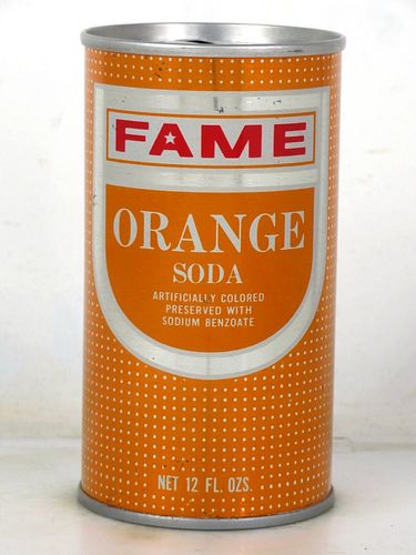 1972 Fame Orange Soda Dayton Ohio 12oz Ring Top Can 