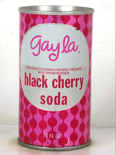 1969 Gayla Black Cherry Soda Topco Skokie Illinois 12oz Ring Top Can 