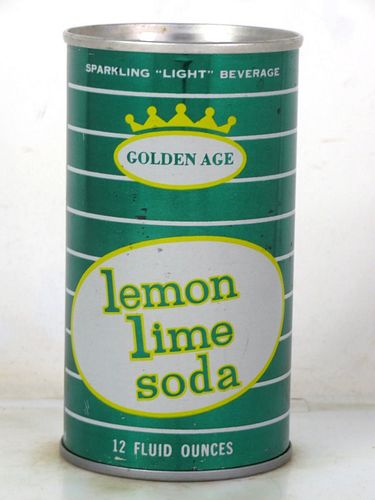 1973 Golden Age Lemon Lime Soda Akron Ohio 12oz Ring Top Can 
