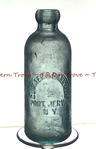 1895 Gumaer & Barkman Birch Beer Hutch Bottler Port Jervis New York 6oz Embossed Bottle 