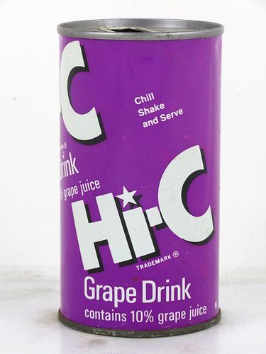 1977 Hi-C Grape Drink Houston Texas 12oz Juice Top Can 