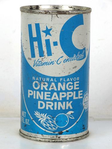1968 Hi-C Orange Pineapple Drink Houston Texas 12oz Juice Top Can 