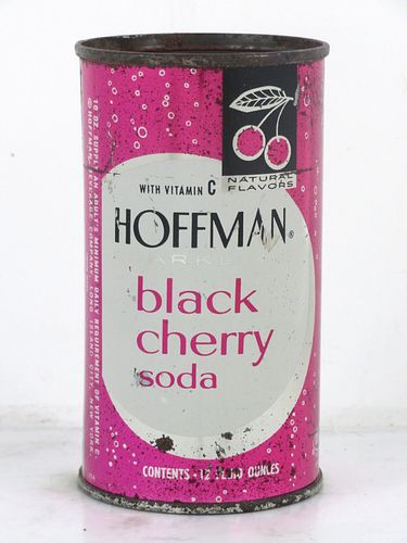 1960 Hoffman Black Cherry Soda Long Island City New York 12oz Flat Top Can 