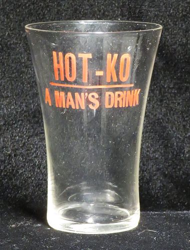 1923 Hot-Ko "A Man's Drink" Norfolk Virginia 3½ Inch Tall Etched Drinking Glass 