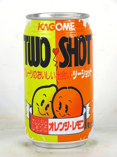 1988 Kagome Two Shot Orange Lemon China 12oz Bank Top Can 