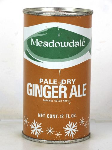1967 Meadowdale Ginger Ale Denton Texas 12oz Flat Top Can 