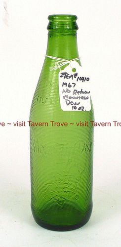 1967 Mountain Dew Longneck No Deposit ND/NR Embossed Bottle 
