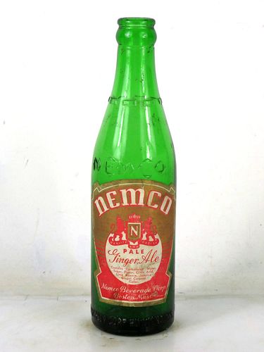 1920 Nemco Ginger Al Boston Massachusetts 16oz One Pint Bottle 