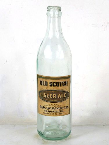 1930 Old Scotch Ginger Ale Augusta Maine 15oz Bottle 