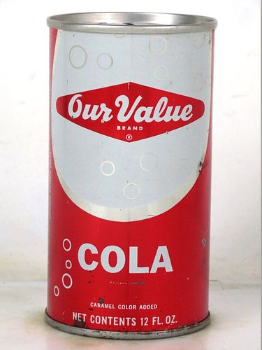 1968 Our Value Cola Chicago Illinois 12oz Ring Top Can 