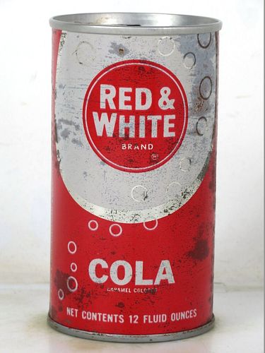 1972 Red and White Cola Des Plaines Illinois 12oz Ring Top Can 