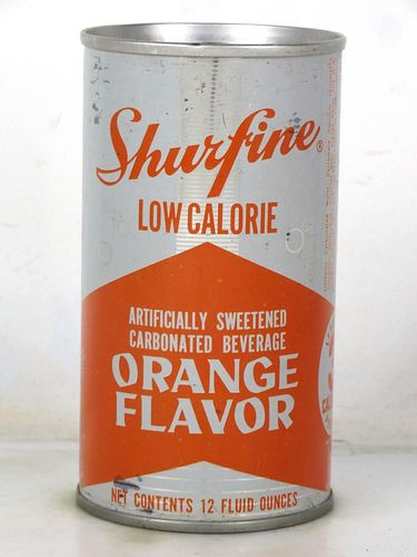 1968 Shurfine Diet Orange Soda Northlake Illinois 12oz Ring Top Can 
