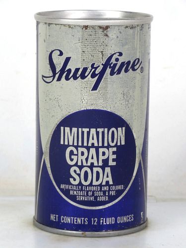 1966 Shurfine Grape Soda Northlake Illinois 12oz Fan Tab Can 