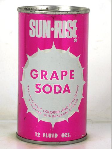 1969 Sun Rise Grape Soda Norfolk Nebraska 12oz Juice Top Can 