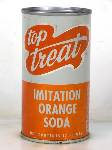1966 Top Treat Orange Soda Chicago Illinois 12oz Flat Top Can 