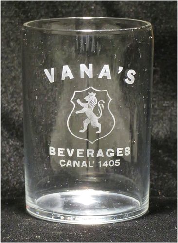 1940 Vana's Beverages Chicago Illinois 3½ Inch Tall Etched Drinking Glass Pittsburgh Pennsylvania