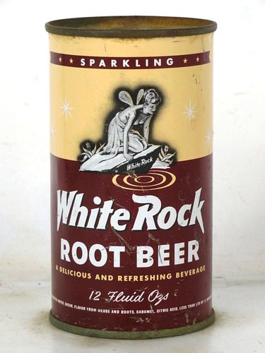 1963 White Rock Root Beer Los Angeles California 12oz Bank Top Can 