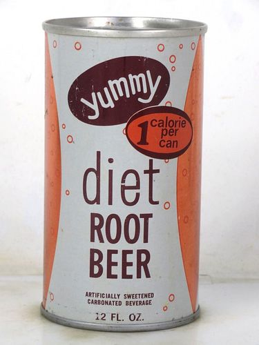 1971 Yummy Diet Root Beer Melrose Park Illinois 12oz Ring Top Can 