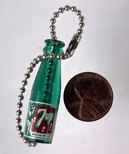 1949 7up bubble swim girl bottle plastic keychain/fob
