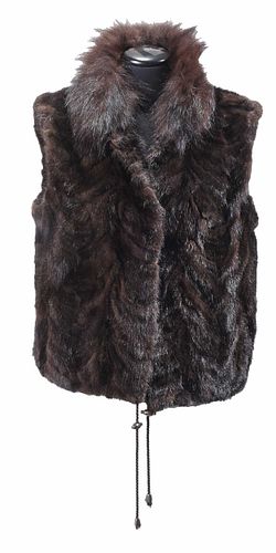 Ladies Mink and Fox Fur Vest 