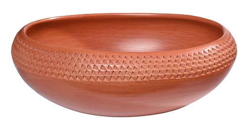 Signed Hopi Corrugated Bowl
