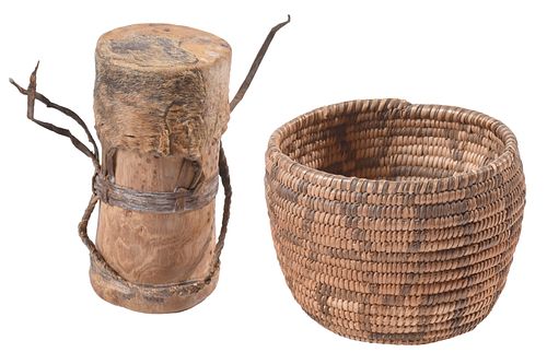 Pima Basket and Miniature Drum