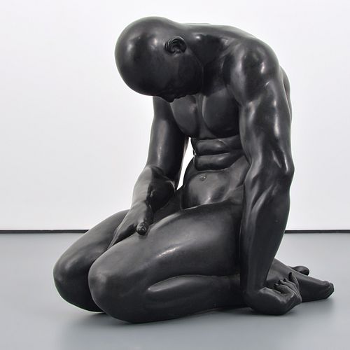 Large Eric Goulder Bronze Sculpture, Nude Male Figure