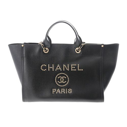 CHANEL DEAUVILLE STUDDED TOTE BAG