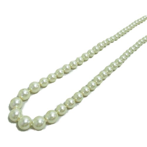 CHANEL CC FAUX PEARL GOLD PLATED NECKLACE